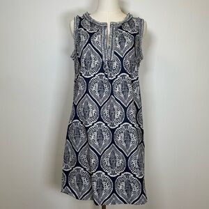 Gretchen Scott 100% Cotton ‘Flirt Dress’ Split Neck Collar Women’s Size Small